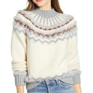 LOU & GREY Fair Isle Sweater with Silver Eyelash